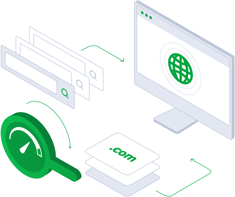Illustration of a domain name search bar